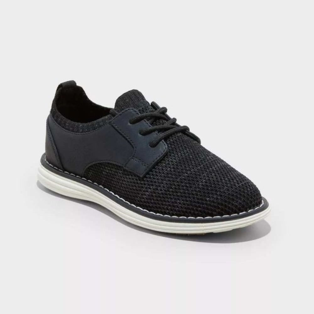 Cat & Jack Little Boy's Elijah Knit Dress Shoes Black Size 6 New With Tags